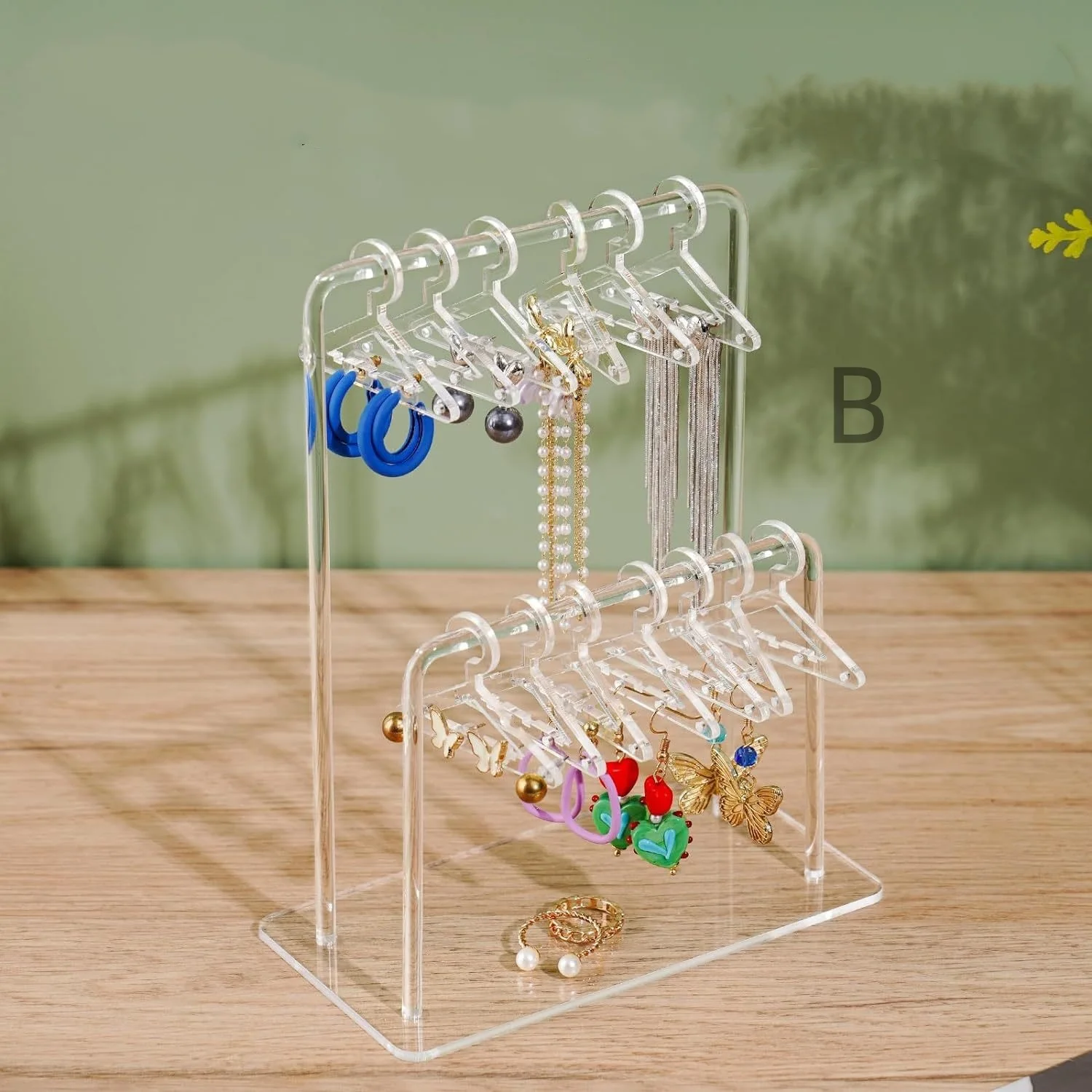 1pc Fashion Acrylic Earrings Display Stand Necklace Bracelet Pendant Earring Jewelry Storage Rack Counter Showcase Props