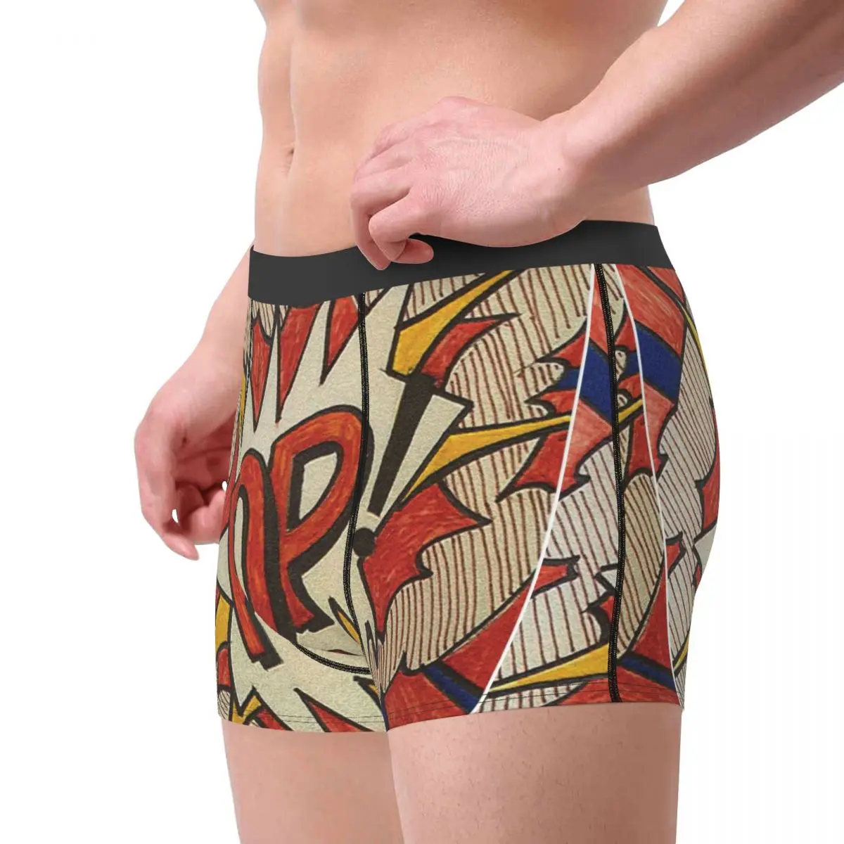 Novelty Boxer Modern Comic Pop Art Shorts Panties Men Underwear Bang Wow Boom Pow Soft Underpants for Homme