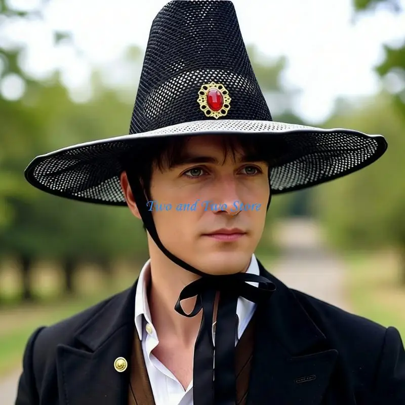 

HX6F Portable Elegant Korean Hat Airy Net Material For Daily Fashion Cultural Festivals And Role Play Themes