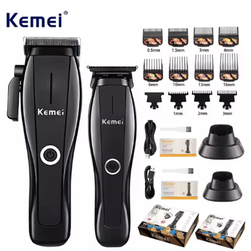 

Kemei Professional Commercial Electric Clippers Barber DLC Blade Hair Clipper Rechargeable Trimmer With Base men‘s hair clipper