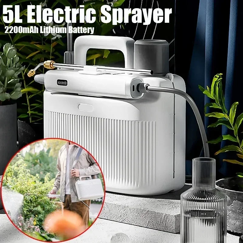 

5L Electric Spray Portable Power Knapsack Sprayer Watering Device Gardening Irrigation Houseplants Support Indoor Watering Tools