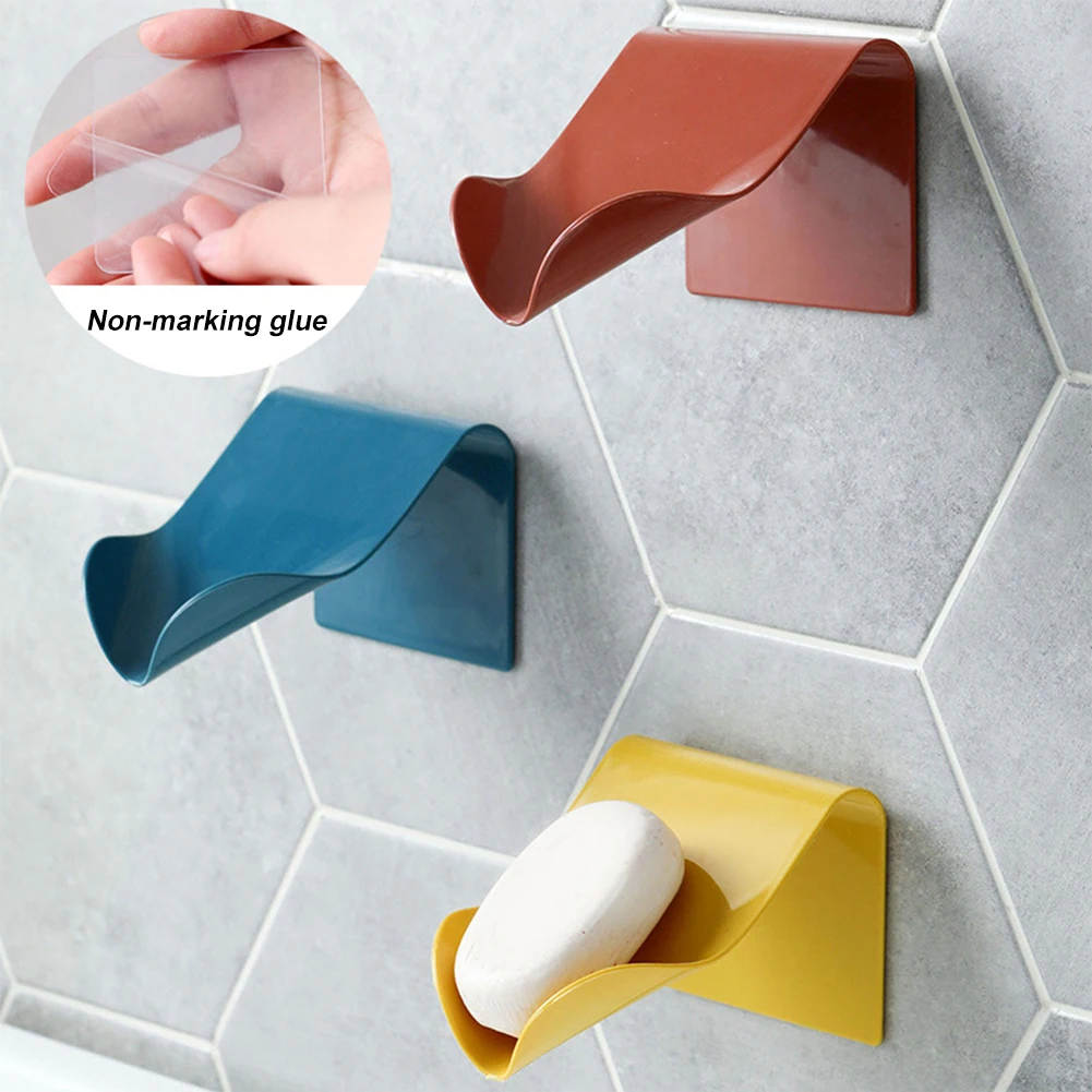 Wall-suction Drain Soap Dish Leafology Decorative Drainage Soap Holder Soap Holder Storage Container Home Bathroom Accessories