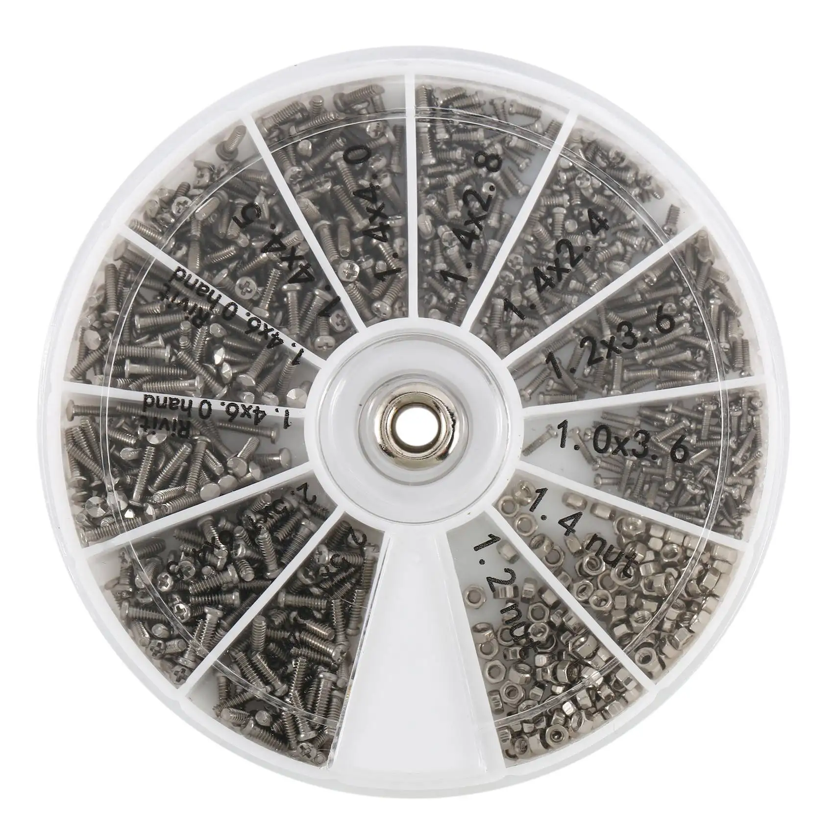 مجموعة مسامير الفولاذ المقاوم للصدأ ، مسامير آلة ، تشكيلة لأجهزة الكمبيوتر ، نظارات ، الهاتف المحمول ، 1000 قطعة