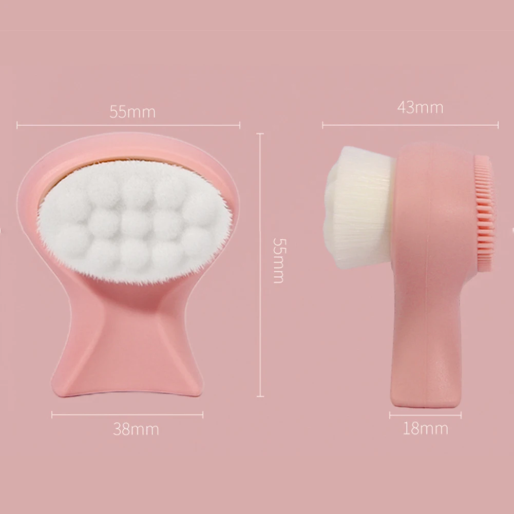 Brosse de nettoyage du visage à main Double Face en Silicone, outil de Massage manuel pour l'exfoliation douce du visage, accessoire de soins de la peau