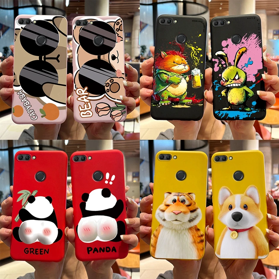 Fro Huawei Y9 2018  Liquid Silicone Phone Case Fro Huawei Y9 2018  Soft Thin Candy Cover For Huawei Enjoy 8 Plus Coque