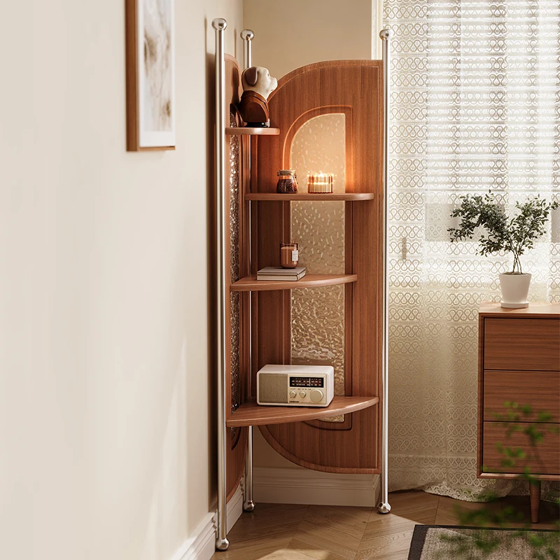 

Solid wood corner cabinet, living room, household fan bookshelf, bedroom triangle bookcase, storage shelves against the wall