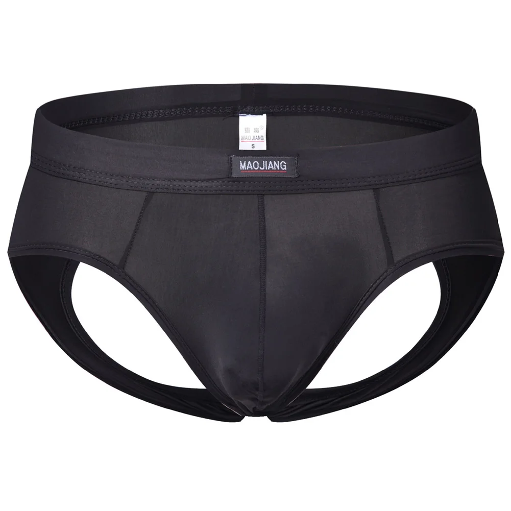 Ropa interior Sexy para hombre, Tanga con suspensorio, entrepierna abierta, Bikini de tiro bajo, calzoncillos finos de malla, bragas de respiración elástica