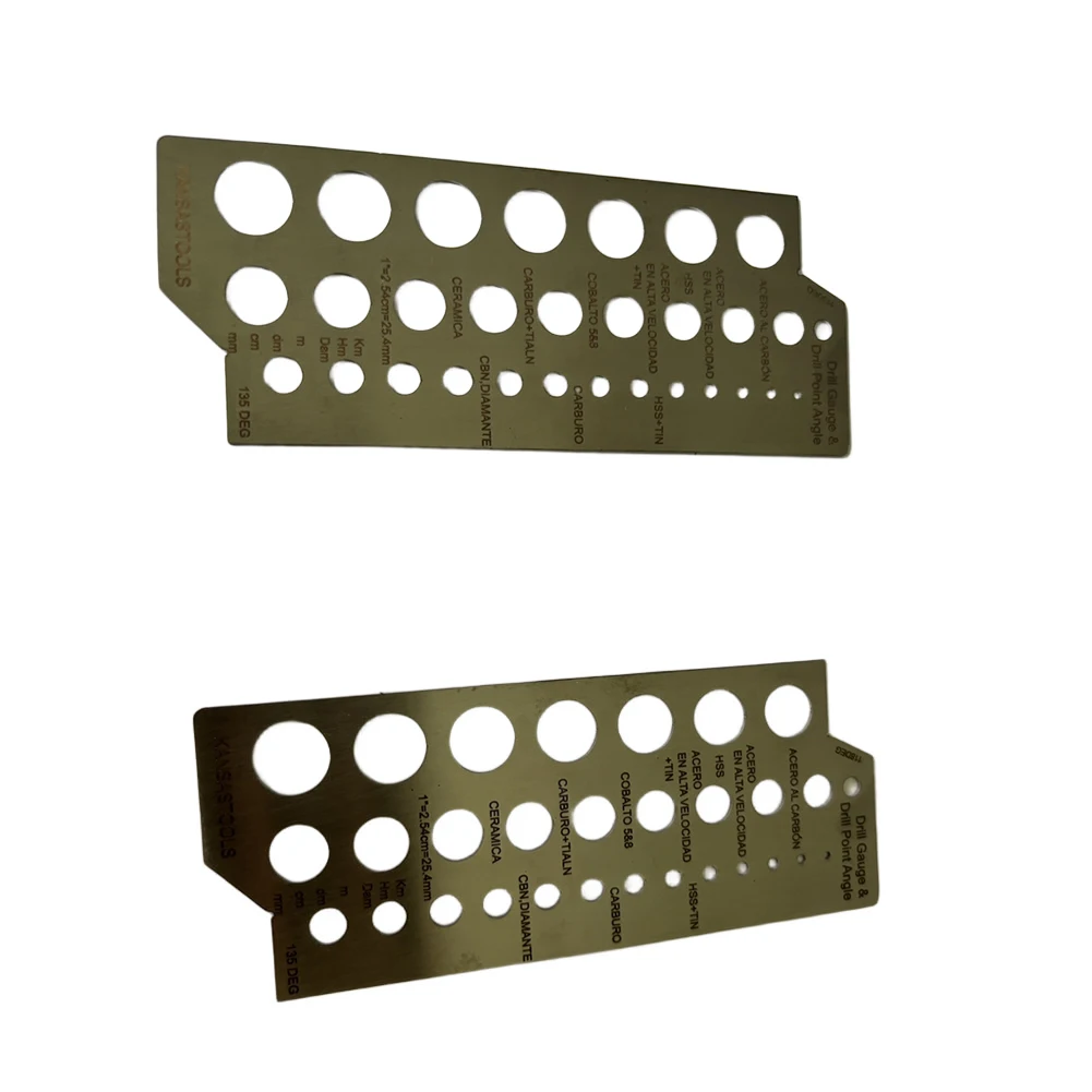 1 قطعة مقياس الحفر من الفولاذ المقاوم للصدأ 30 فتحة مع 135 °   و 118 °   الشقوق لأجزاء أداة حاكم القطر 1/16-1/2 المقياس الإمبراطوري