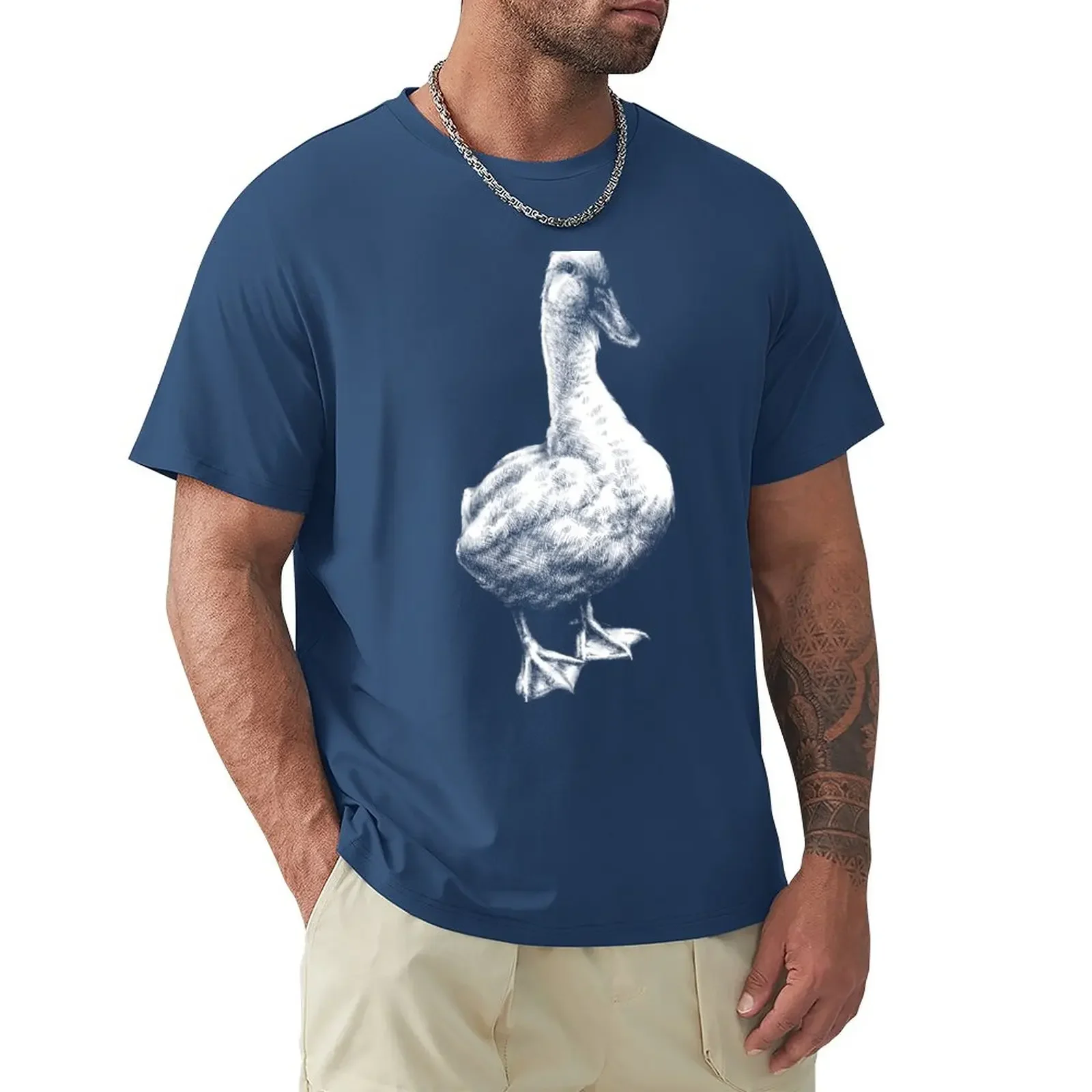 

Duck Animal Portrait (dark background) T-Shirt sweat summer tops summer clothes workout shirts for men