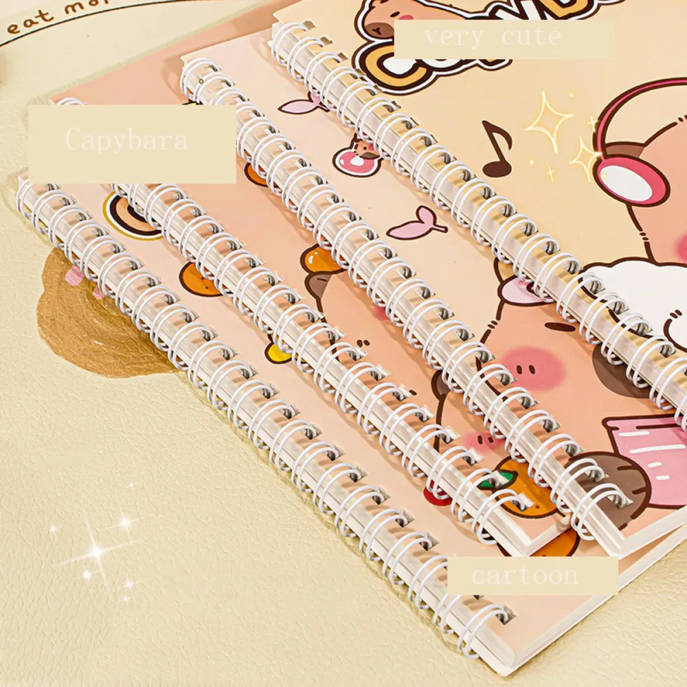 Planner A5 Capybara Notebook Line Inner Pages Capybara Coil Notebook Daily Notes Kawaii Small Notepad School Office Supplies