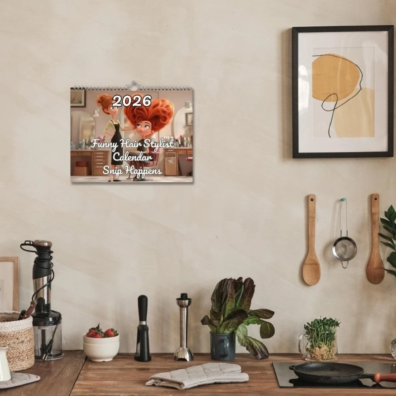 2026 Wall Mounted Monthly Calendar Twin Coil Binding Humor Calendar Monthly Planner for Home Office Decoration