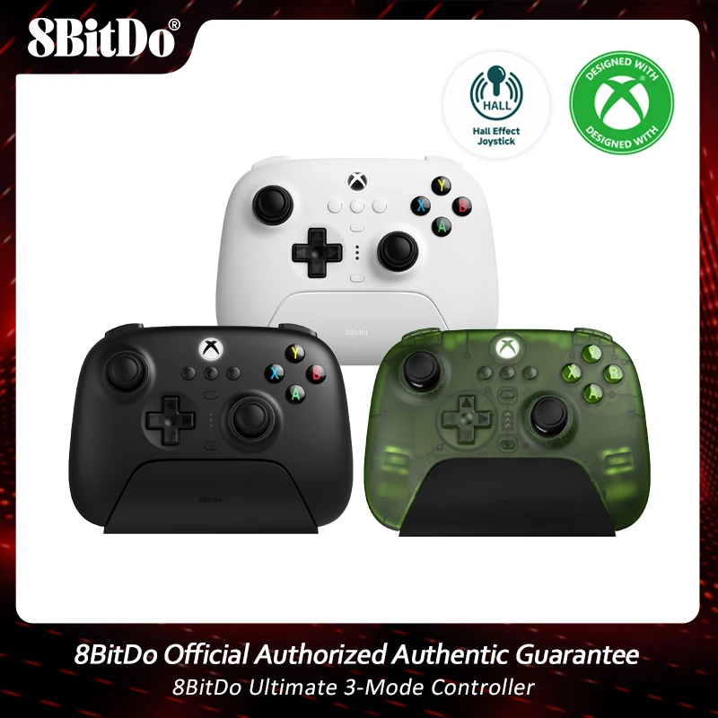 

8BitDo Ultimate 3-mode Gaming Controller for Xbox Series X|S, Xbox One Windows, and Android With Hall Effect Joysticks