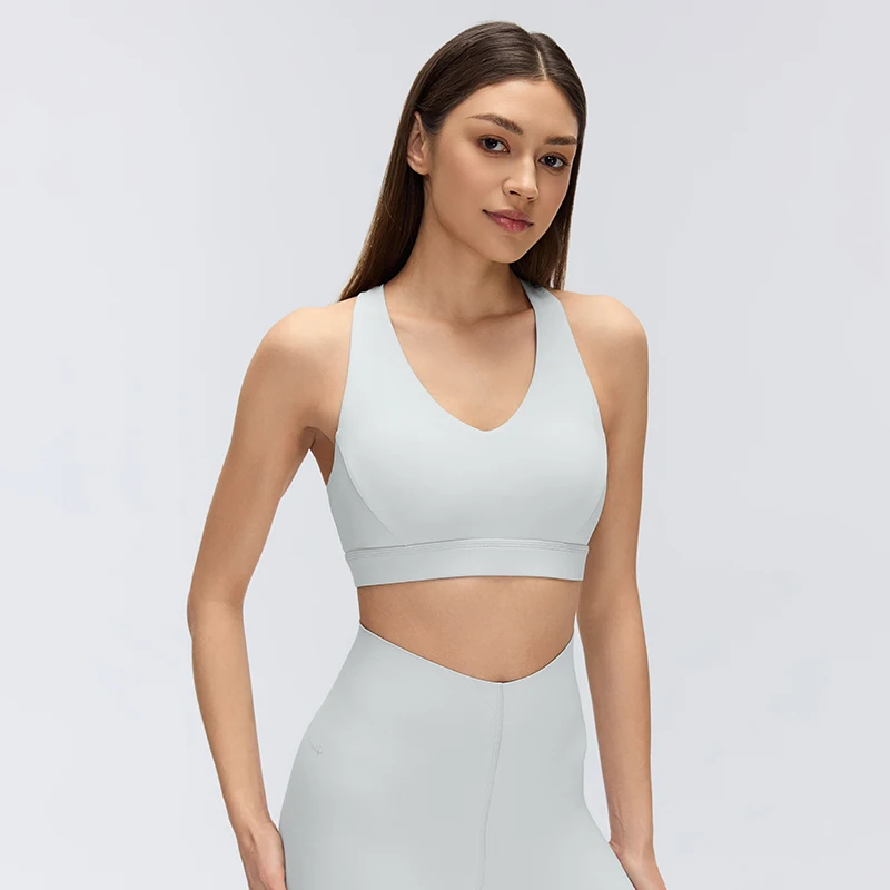 Women's High Support Sports Bra, Shockproof Cross Back Beauty Back Yoga Tank Top for Running Fitness