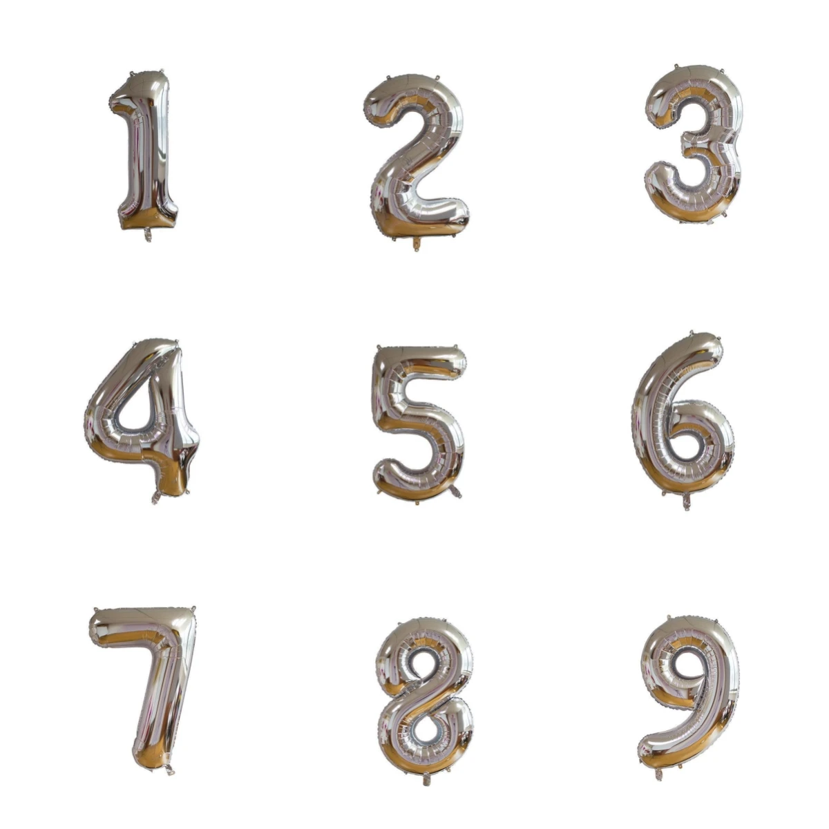 

32inch Silver Gradient Number Foil Balloon 1-9 for Kids Birthday Party Decor Baby Shower Bridal Shower More Options Avaliable