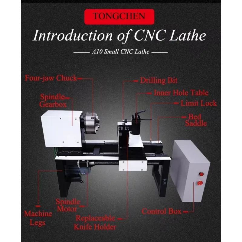 A10 Double-Tool Two-Axis CNC Lathe Woodworking Machine Tool for DIY Enthusiasts And Small Business Woodworkers