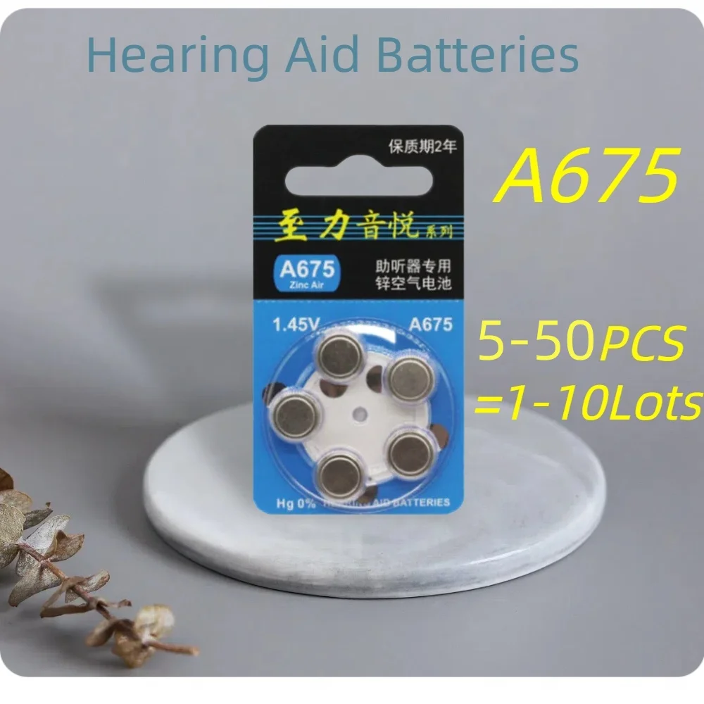 

5-50 шт. Zenipower цинковые воздушные аккумуляторы для слуховых аппаратов 1,45 В 675 А 675 A675 PR44 аккумулятор