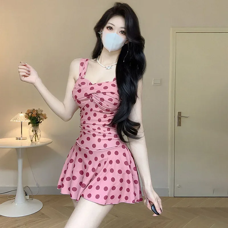 Maiô de praia saia de uma peça com cantos planos novo item, cobrindo a barriga e emagrecimento, traje de banho antirreflexo para férias