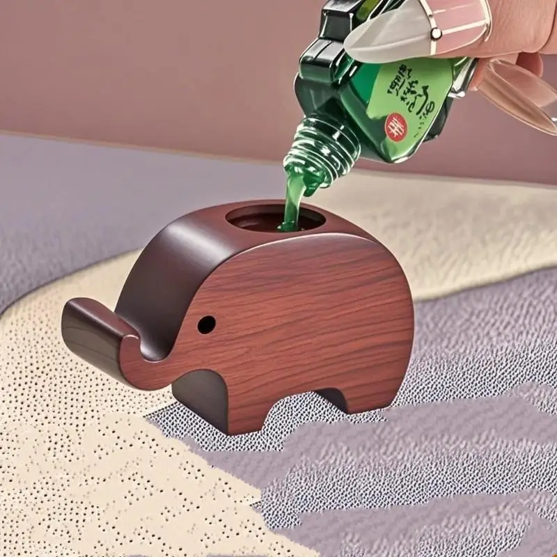 Cute Handmad Wooden ElephantEssential Oil Diffuser Home Perfume Diffuser Expander Beech Wood Reed Diffuser Bottle