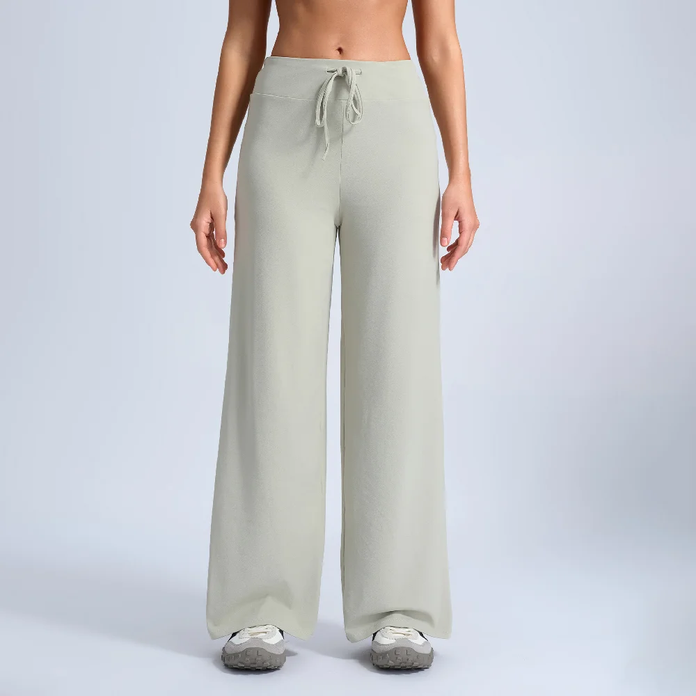 High Waist Flared Yoga Pants Women Gym Fitness Bell-Bottoms Pants Workout Sports Trousers Female Control Tummy Wide Leg Pants