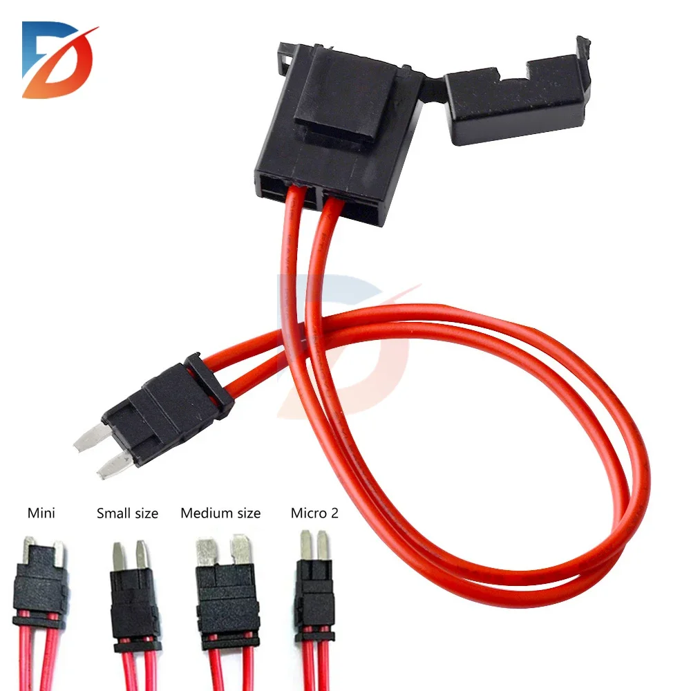 Diymore 32V ACC Mini Micro2 Car Fuse Holder 16AWG Lossless Fuse Box ATM Insert Light Car Navigation Modified Fuse Extension Cord