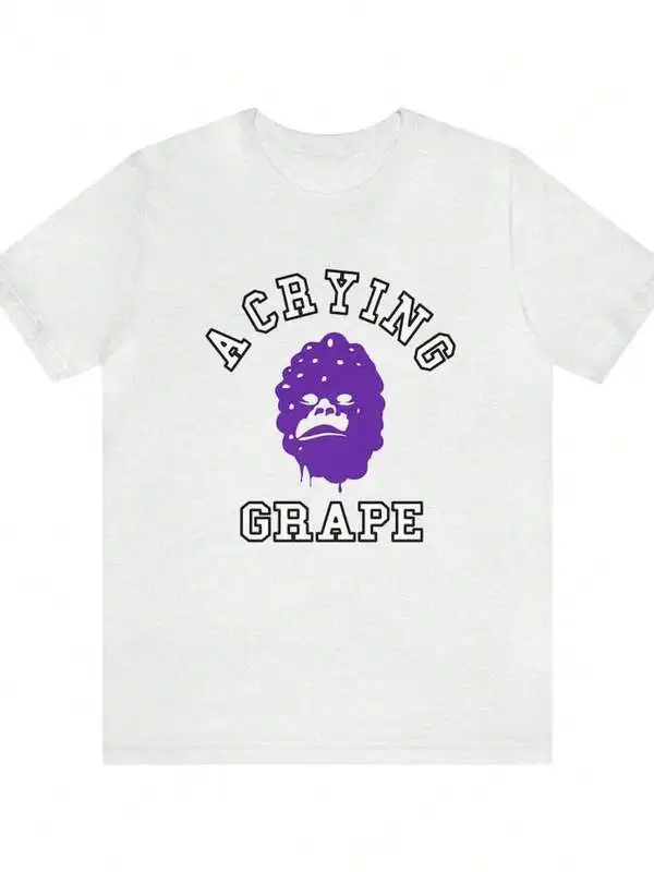 Unisex Jersey Short Sleeve Tee - CRAPE - CRYING Grape - Parody,Graphic Tee,Father Day Gift,Funny T Shirt,,,Summer Men Shirt,Couple Mat