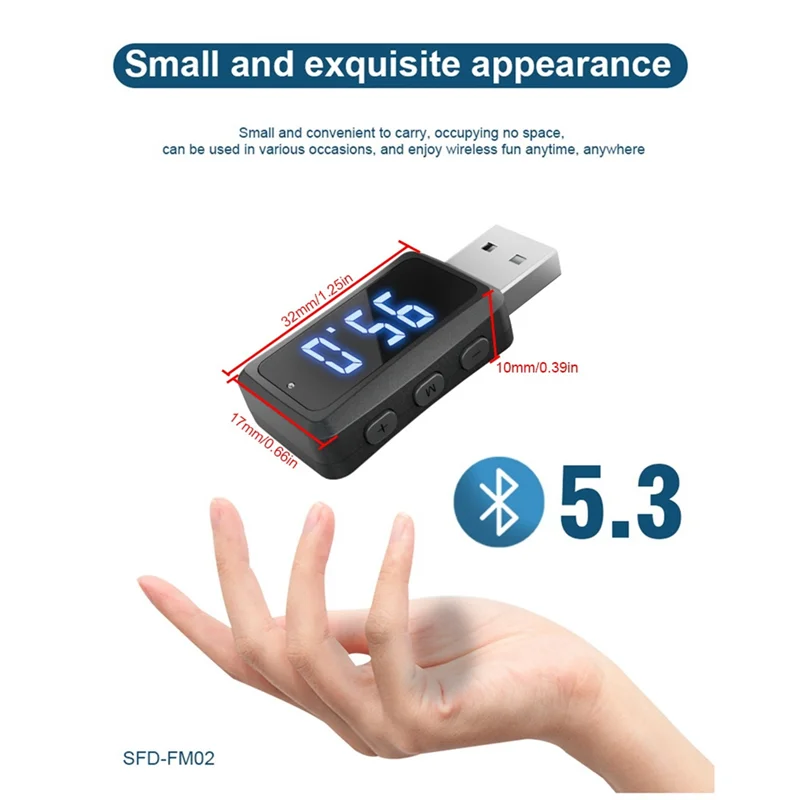 Carbluetooth 5.3 FM02 Sender Empfänger Freisprechen Mini USB Netzteil Car Kit Auto Wireless Audio Autoradio Langlebig