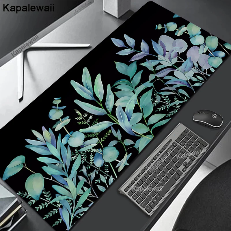 

Kawaii Plant Large Gaming Mousepad XXL Keyboard Pad Gamer Mouse Pad on The Table Speed Desk Mat Green Art 900x400 Big Mouse Mat