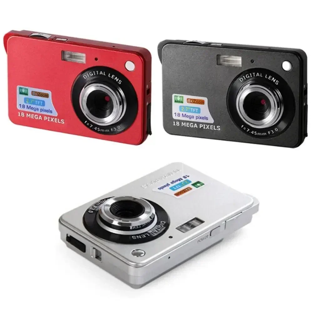 Cámara Digital HD Recargable con Pantalla LCD de 18 Megapíxeles, Cámara de Video CCD, Antivibración para Exteriores, Compatible con Tarjetas SD, Videocámara, Fotografía