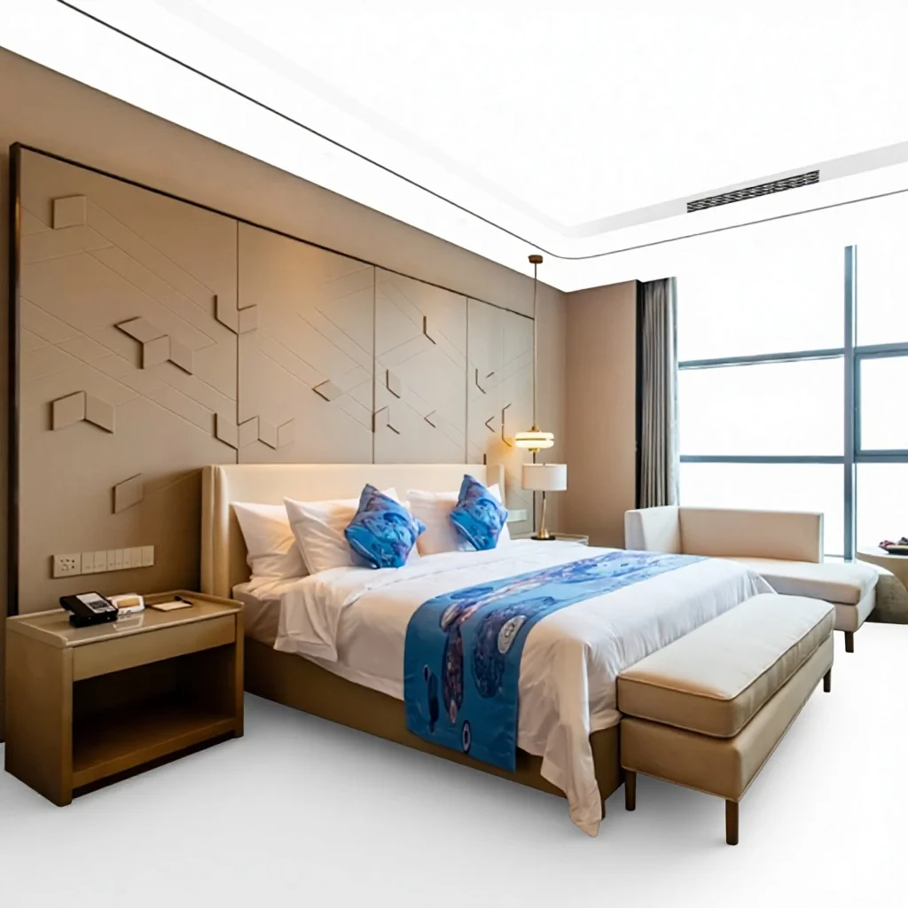 ej-Durable Hotel Furniture Project Competitive Price Modern Luxury Double King Size Hotel Bedroom Furniture Set With Sofa Chair%
