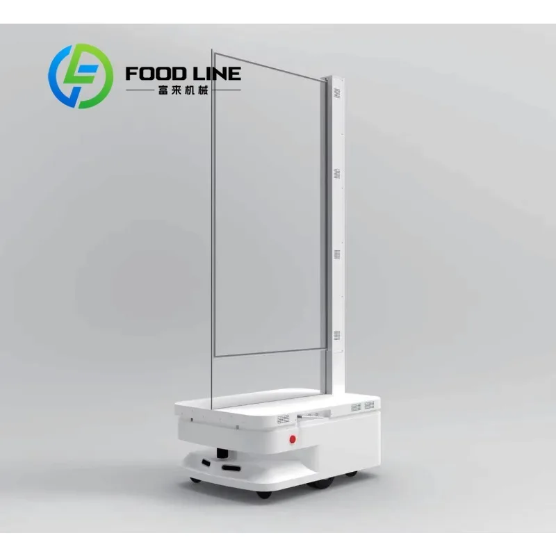Transparent OLED Advertising Robot Mobile Cruise For Office Lobby Mall Retail Venue Brand Promotion And Digital Content Playback