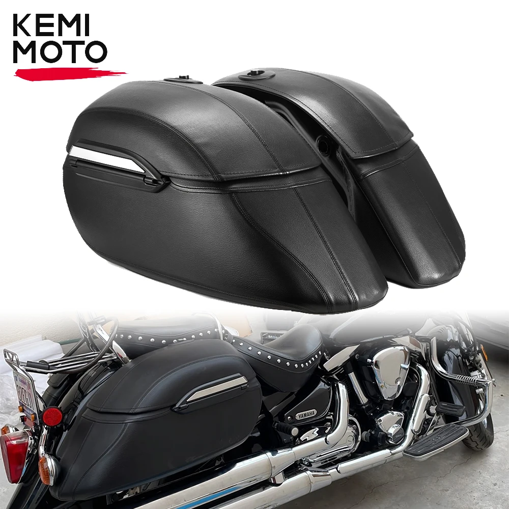 

Motorcycle Hard Bags Universal Classic Motorcycle Saddlebags Trunk Luggage & Heavy Duty Mounting Kit For BMW For Kawasaki Bag