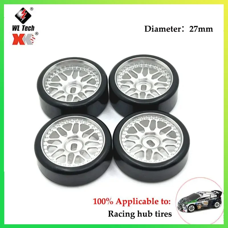 4pack Lot Upgrade Hard Drift Wheel Tires Compatible with Wltoys 1 28 K989 K969 284131 RC Car Upgrade Parts RC  Car Accessories