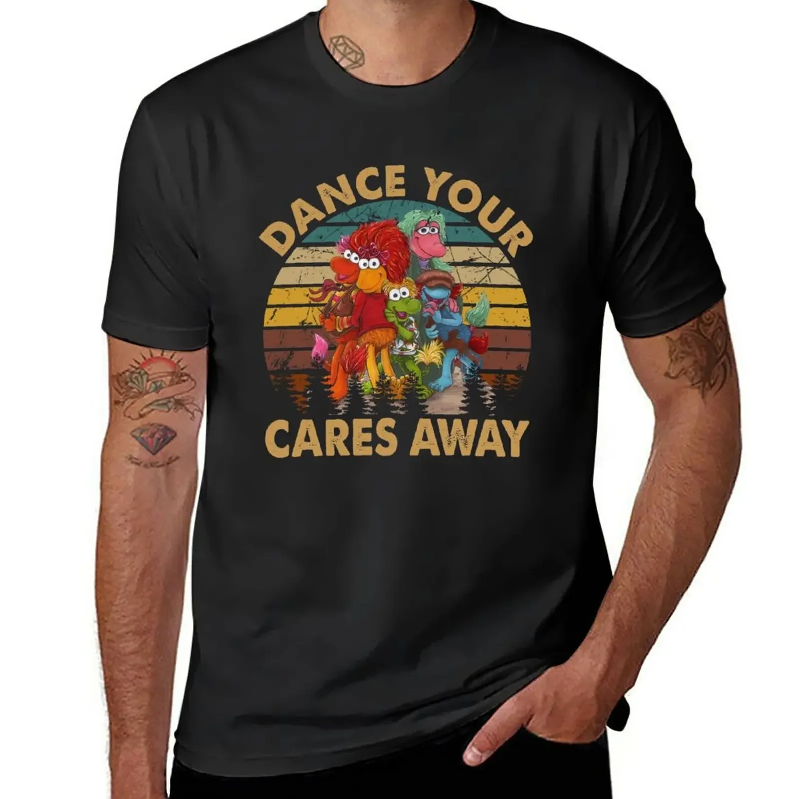 Fraggle Rock TV show Dance Your Cares Away T-Shirt animal prinfor boys Blouse plain white t shirts men New Arrival Summer 2024