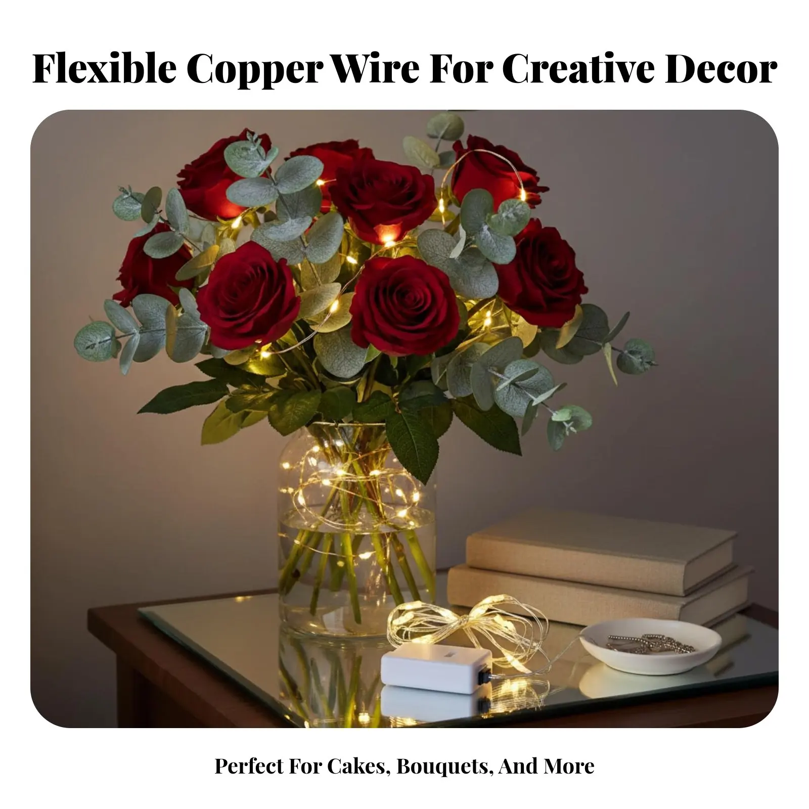 

LED Copper Wire, Cake Decoration, Warm White, Flexible, Battery Powered