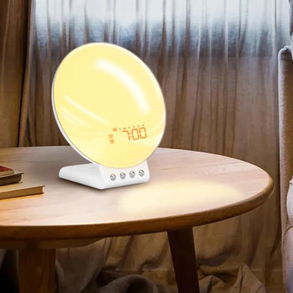 

Cool Style Sunrises Alarm Clock With Wireless Charger Multifunctional Decorative Lamp For Bedroom