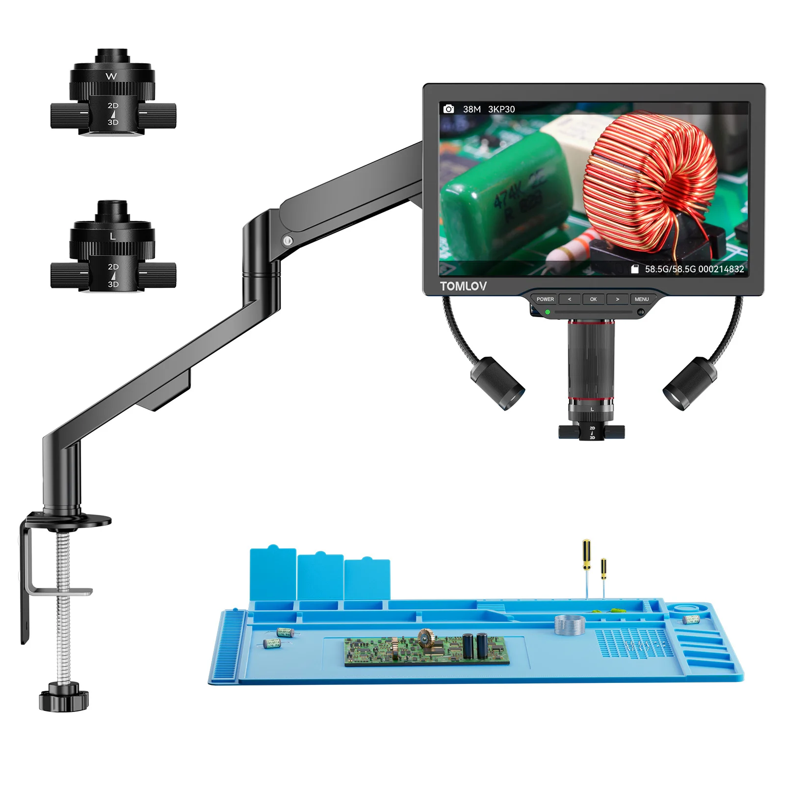 yZ[zTOMLOV TM3K-3D ő 10 C`fW^͂񂾌 2000X CfAY 3K rfIRC Microscopio tbNXA[C}bgt