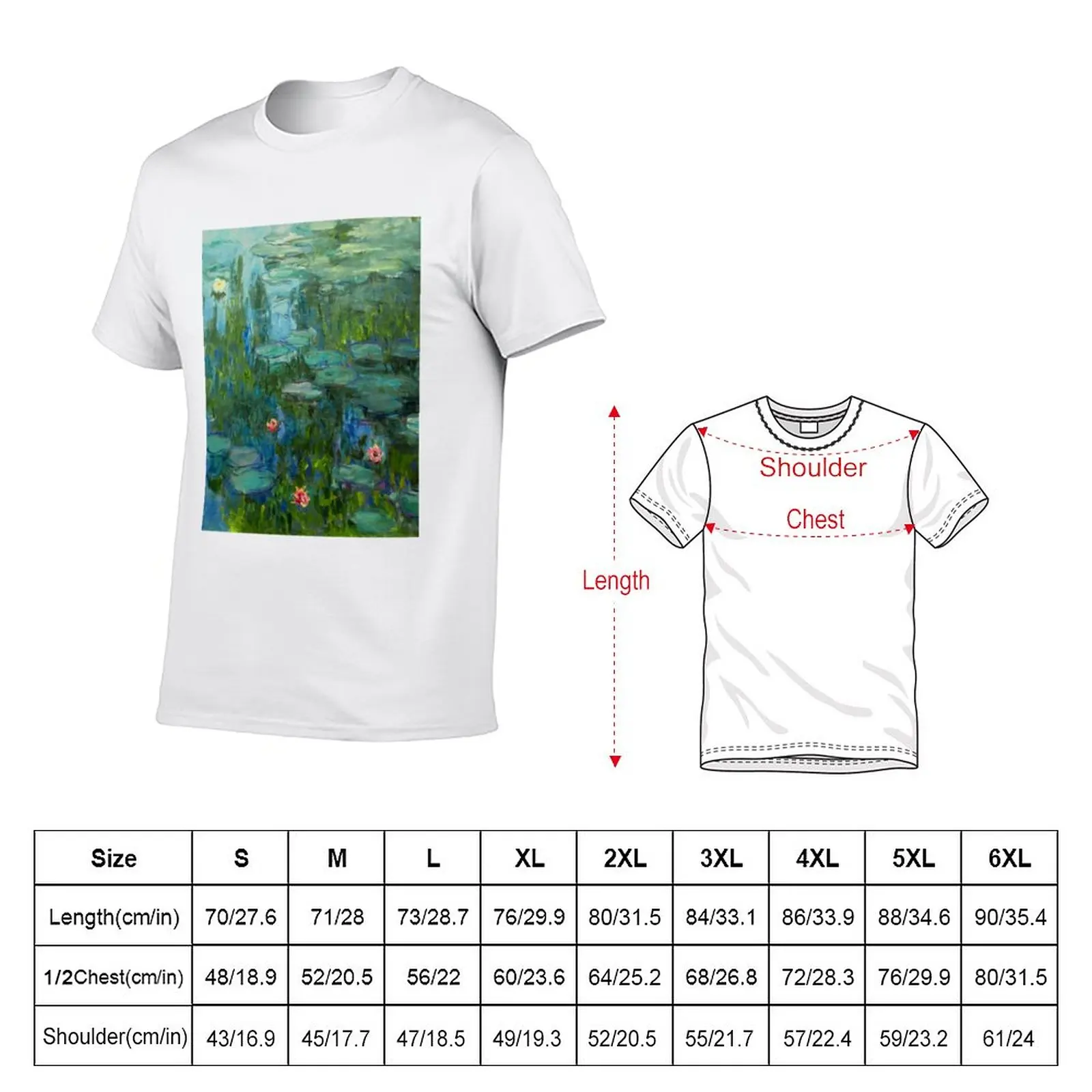 New Water Lilies (or Nymphéas) Claude Monet Fine Art T-Shirt funny t shirt plus size t shirts men t shirts