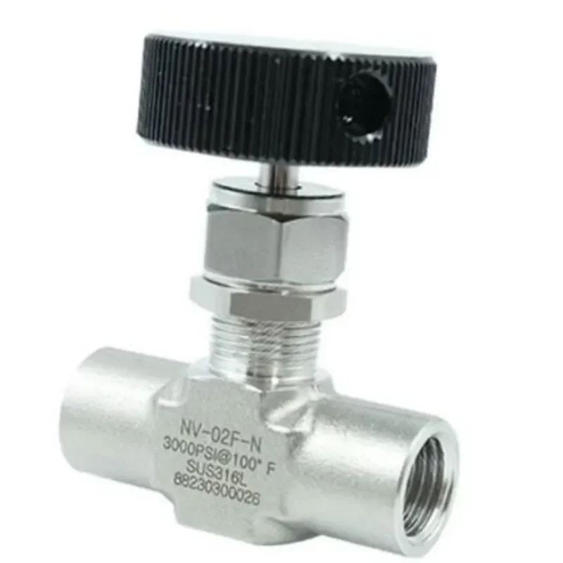 Stainless Steel 316L Thread Through Needle Valve, Internal and External Thread Needle Valve High Pressure Resistance