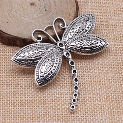 WYSIWYG 2pcs Charms Dragonfly 60x58mm Antique Pendant Fit Vintage Tibetan Silver Color DIY Handmade Jewelry