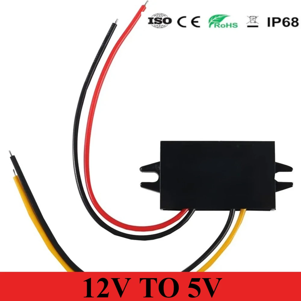 

12V to 5V 3A 15W Car Power Converter Micro Mini USB DC-DC Step Down Voltage Power Supply Output Adapter with Reverse Protection