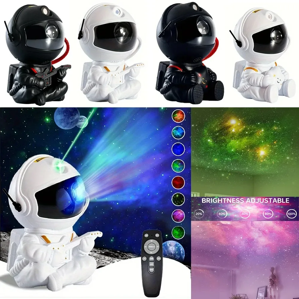 Projektor Galaxy Star Starry Sky Night Glow Astronaut Projection Light Dekoracja domu Sypialnia Świąteczne prezenty dla dzieci