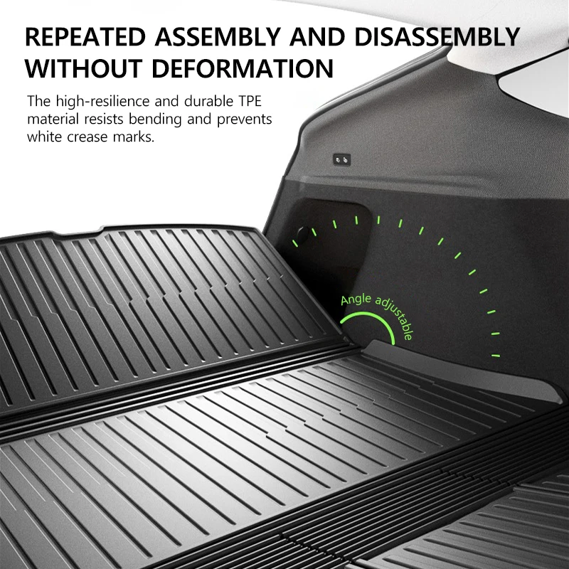 Estera de maletero integrada de TPE para Tesla Model Y Juniper 2025, alfombras de suelo de doble capa para coche, revestimiento de protección de carga resistente al desgaste