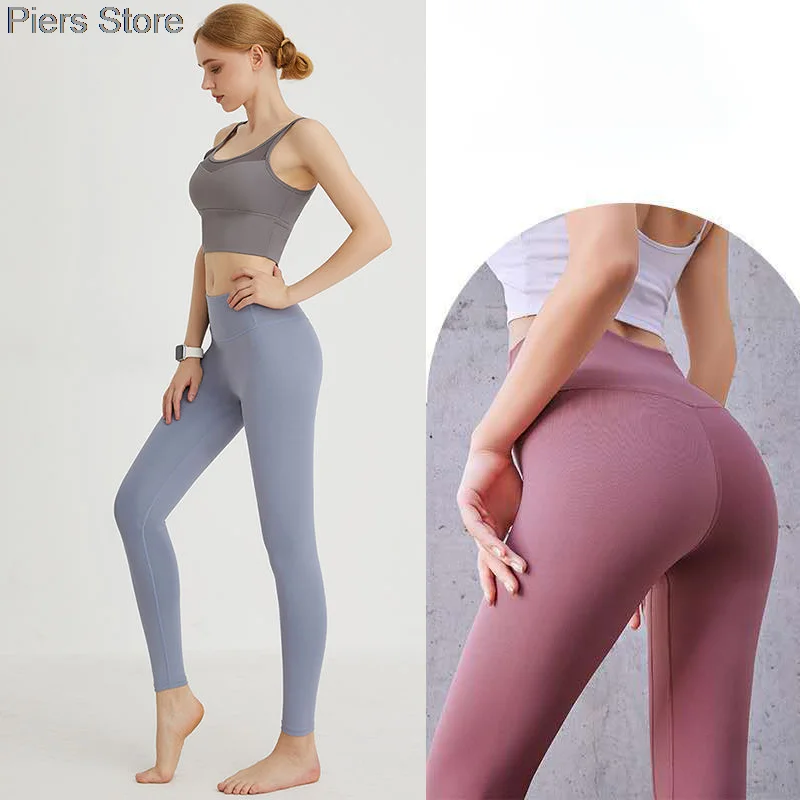 Leggings da Yoga per donna vita alta elastico di buona qualità pantaloni sportivi al limone Fitness Running Girl Gym collant da esterno con logo 2024