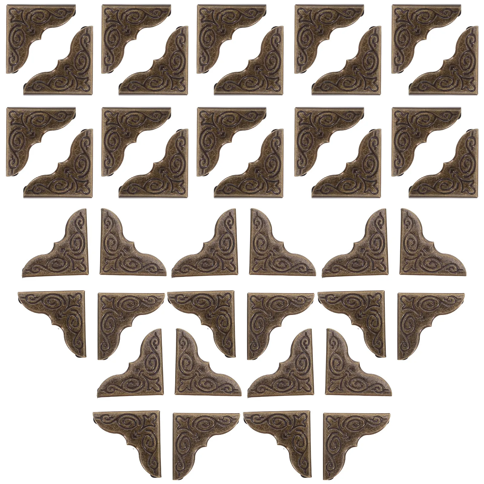 

50pcs 26Mm Bronze Metal Corner Protectors For Scrapbook Album Photo Frame Jewelry Box Vintage Triangle Edge Guards
