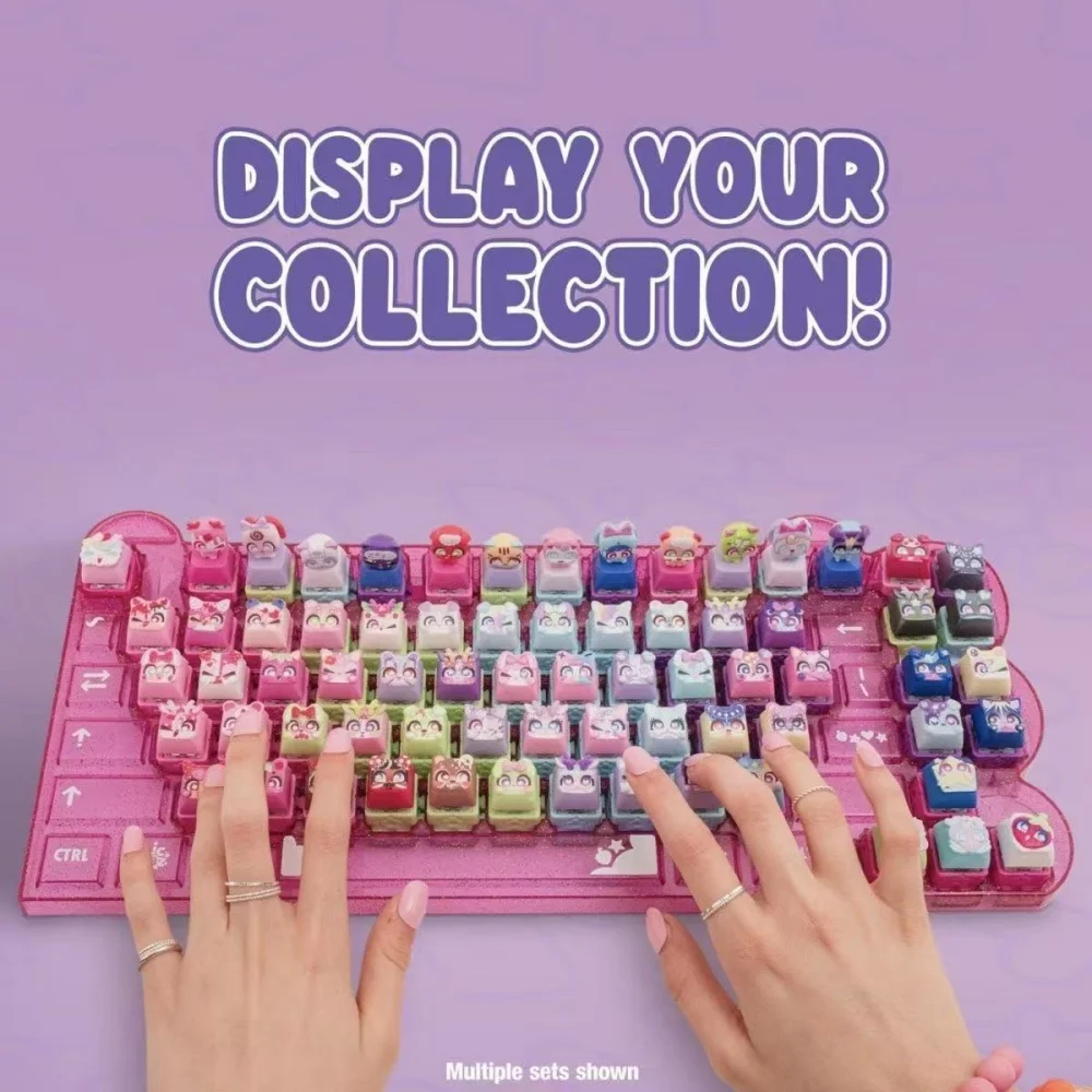 Fidget Keycap Keychain Light Up LED Mechanical Keyboard Switch Stress Relief Toy Blind Box Collectible Backpack Charm HOT view 5