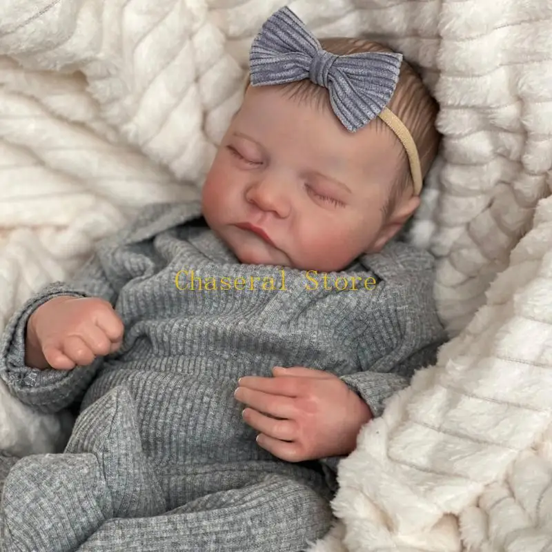 E7CE 19 นิ้ว Reborns ทารกแรกเกิด Sleeping ตุ๊กตา น่ารักสมจริง ตุ๊กตา พร้อมเสื้อผ้า