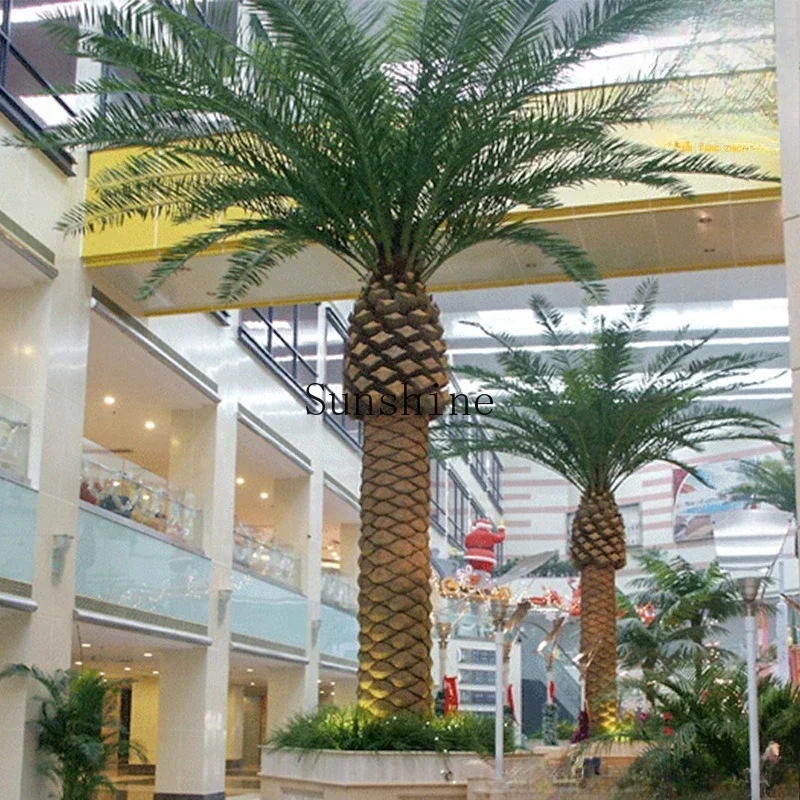 Large-scale simulated date palm tree beach scenic landscaping outdoor green plants  FT