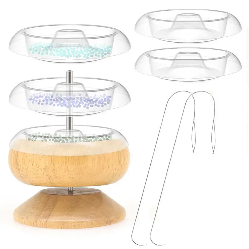 

AA63 HOT Bead Spinner,Seed Beads Kit With 5 Pcs Quick Changed Trays,Beading Needles For Jewelry Making Durable Easy To Use