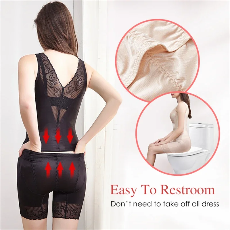 

Double Control Panties with Buckle Easy to Toilet Women Corset Waist Trainer Body Shapers Butt Lifter Thigh Slimmer Jumpsuit