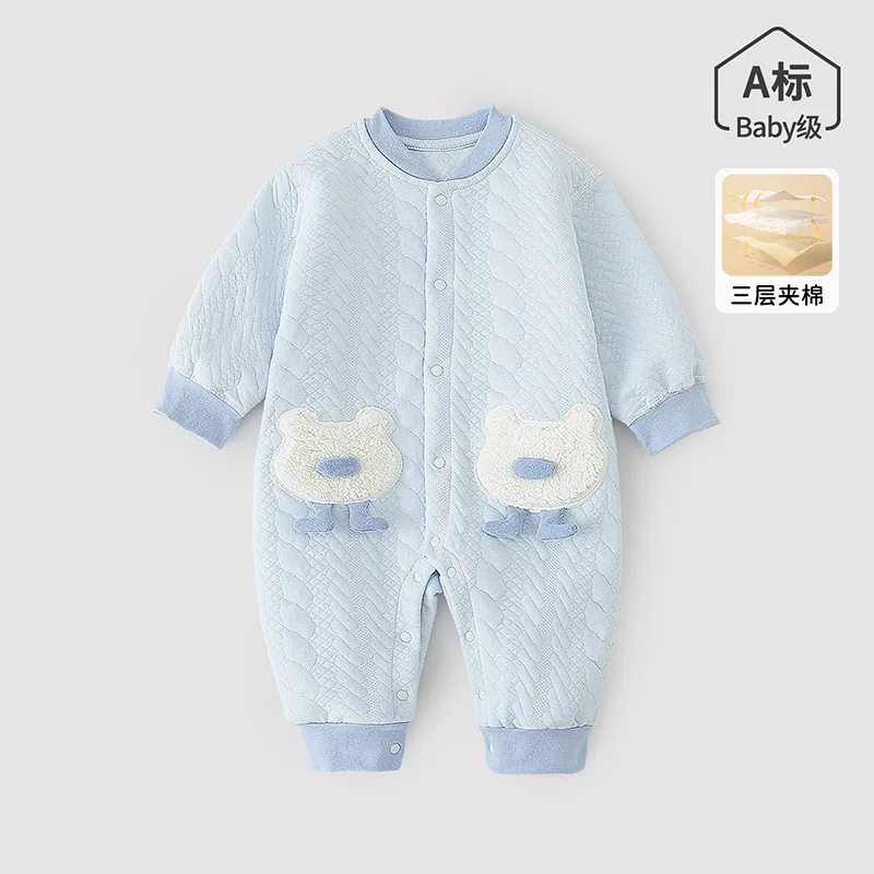 

Newborn Girl Romper Spring Autumn 100% Cotton Toddler Boy Bodysuit Bear Jacquard Infant Kids Girl Jumpsuits Little Girl Overalls